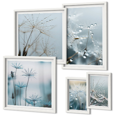 Tableau de décoration murale Motifs végétaux, gouttes d'eau
