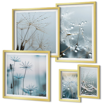 Tableau de décoration murale Motifs végétaux, gouttes d'eau