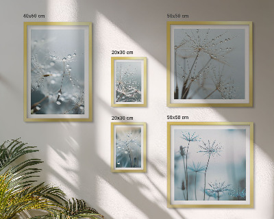 Tableau de décoration murale Motifs végétaux, gouttes d'eau
