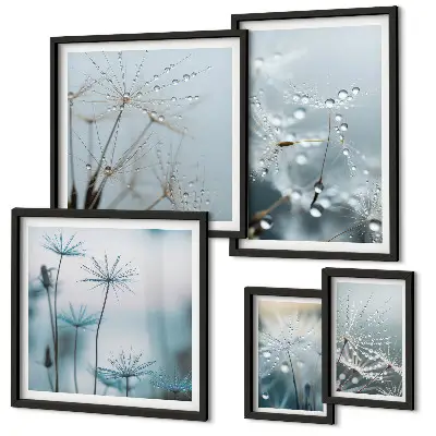 Tableau de décoration murale motifs végétaux et gouttes d'eau