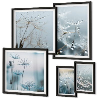 Tableau de décoration murale Motifs végétaux, gouttes d'eau