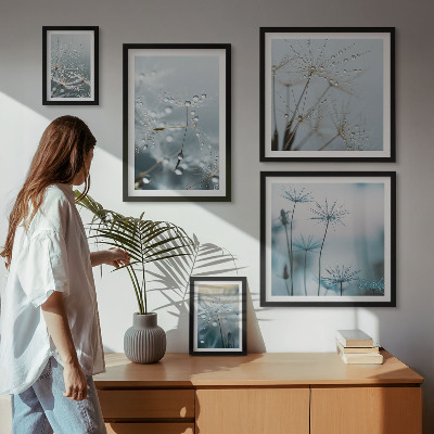 Tableau de décoration murale Motifs végétaux, gouttes d'eau