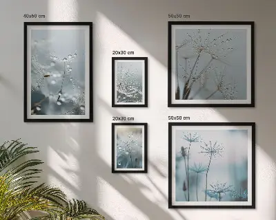 Tableau de décoration murale motifs végétaux et gouttes d'eau