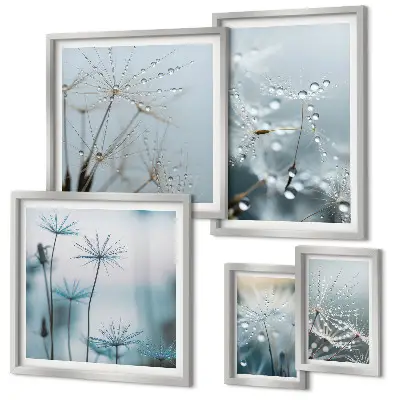 Tableau de décoration murale motifs végétaux et gouttes d'eau