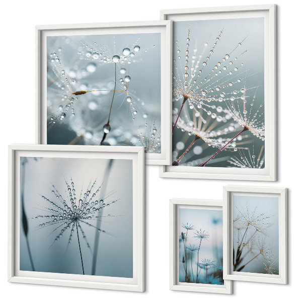 Lot de tableaux encadrés Gouttes d'eau sur les plantes