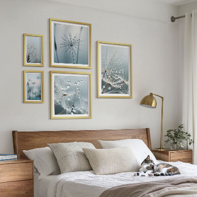 Lot de tableaux encadrés Gouttes d'eau sur les plantes