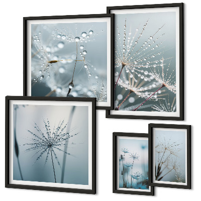 Lot de tableaux encadrés Gouttes d'eau sur les plantes
