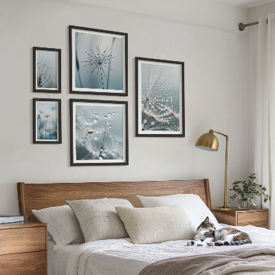 Lot de tableaux encadrés Gouttes d'eau sur les plantes