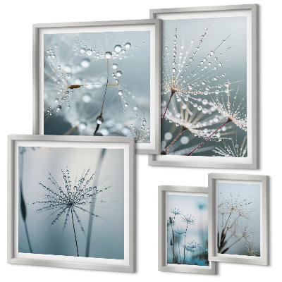 Lot de tableaux encadrés Gouttes d'eau sur les plantes