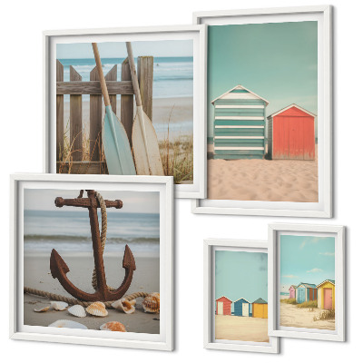 Tableau de décoration murale Maisons de plage élégantes en bord de mer