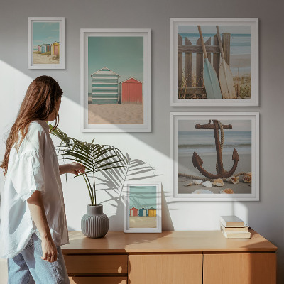Tableau de décoration murale Maisons de plage élégantes en bord de mer