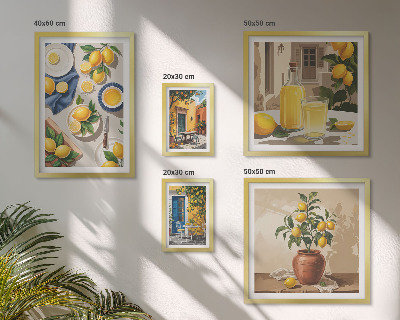 Lot de tableaux encadrés Idées méditerranéennes au citron