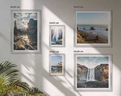 Ensemble de 5 tableaux Paysages cascades plages