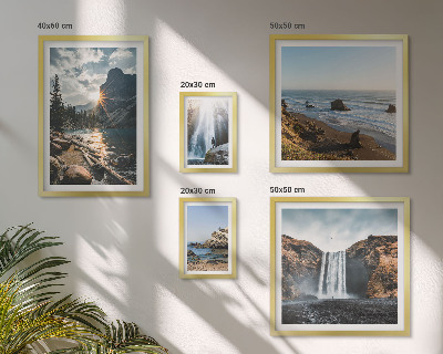 Ensemble de 5 tableaux Paysages cascades plages