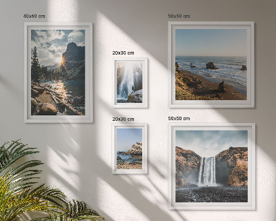 Ensemble de 5 tableaux Paysages cascades plages