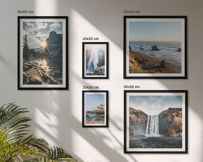 Ensemble de 5 tableaux Paysages cascades plages