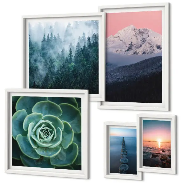 Tableau de décoration murale paysages de montagnes et mer au style bohème