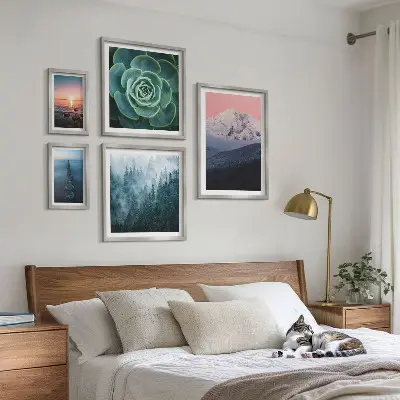 Tableau de décoration murale paysages de montagnes et mer au style bohème