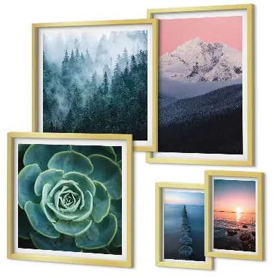 Tableau de décoration murale paysages de montagnes et mer au style bohème