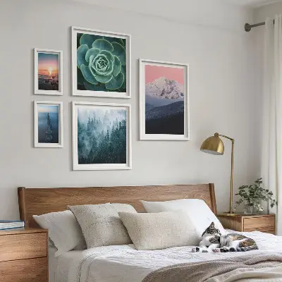 Tableau de décoration murale paysages de montagnes et mer au style bohème