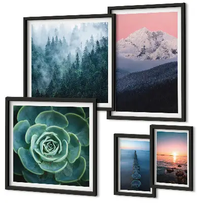 Tableau de décoration murale paysages de montagnes et mer au style bohème