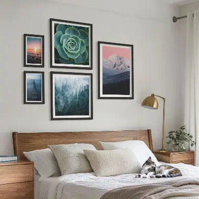 Tableau de décoration murale paysages de montagnes et mer au style bohème