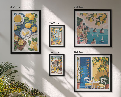Lot de tableaux encadrés Fraîcheur citronnée bohème été