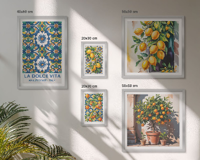 Tableau de décoration murale Décorations italiennes aux agrumes de style Amalfi