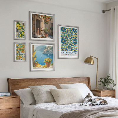 Lot de tableaux encadrés Fleurs d'agrumes italiennes d'Amalfi