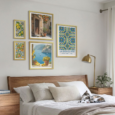 Lot de tableaux encadrés Fleurs d'agrumes italiennes d'Amalfi