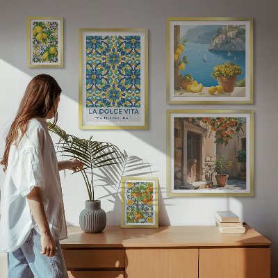 Lot de tableaux encadrés Fleurs d'agrumes italiennes d'Amalfi
