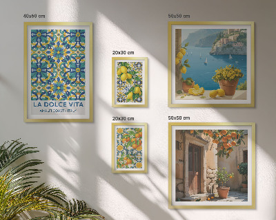 Lot de tableaux encadrés Fleurs d'agrumes italiennes d'Amalfi
