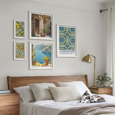 Lot de tableaux encadrés Fleurs d'agrumes italiennes d'Amalfi