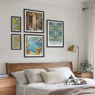 Lot de tableaux encadrés Fleurs d'agrumes italiennes d'Amalfi