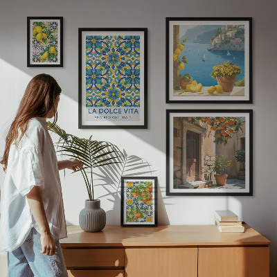Lot de tableaux encadrés Fleurs d'agrumes italiennes d'Amalfi