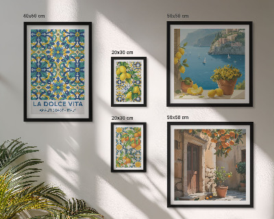 Lot de tableaux encadrés Fleurs d'agrumes italiennes d'Amalfi
