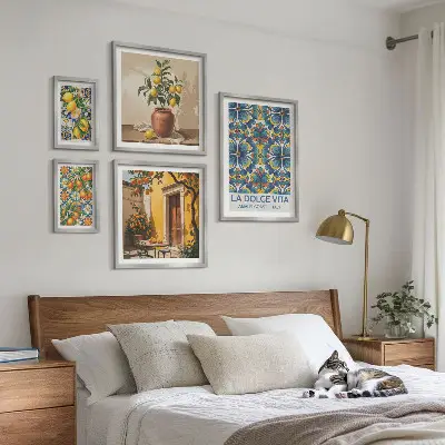 Agrumes italiens à la méditerranéenne ensemble de 5 tableaux