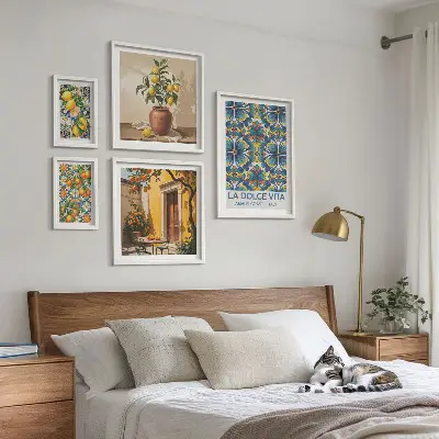 Agrumes italiens à la méditerranéenne ensemble de 5 tableaux