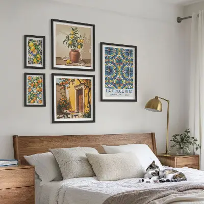 Agrumes italiens à la méditerranéenne ensemble de 5 tableaux
