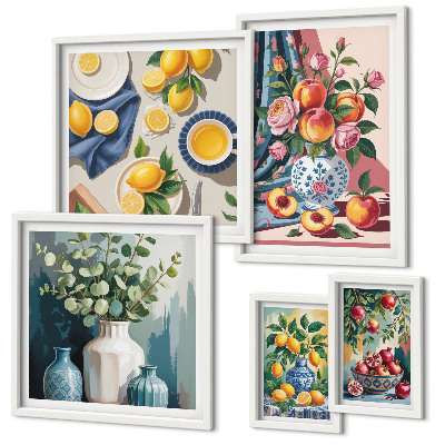 Tableau de décoration murale Compositions florales et fruitées