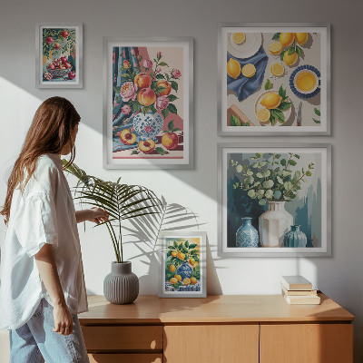 Tableau de décoration murale Compositions florales et fruitées