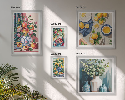 Tableau de décoration murale Compositions florales et fruitées