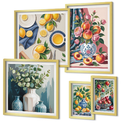 Tableau de décoration murale Compositions florales et fruitées