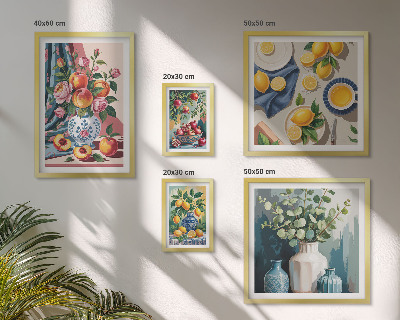 Tableau de décoration murale Compositions florales et fruitées