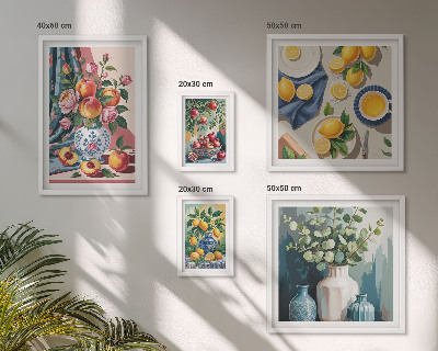 Tableau de décoration murale Compositions florales et fruitées