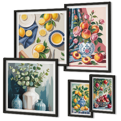 Tableau de décoration murale Compositions florales et fruitées