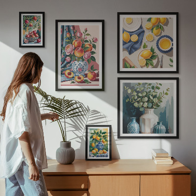 Tableau de décoration murale Compositions florales et fruitées
