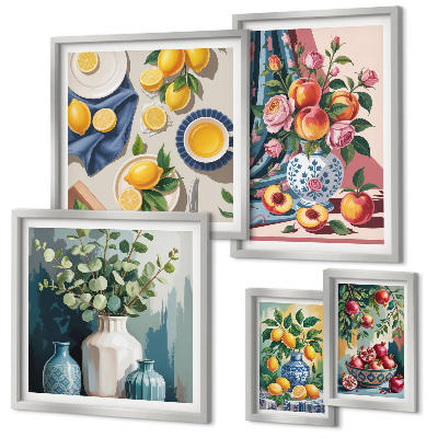 Tableau de décoration murale Compositions florales et fruitées
