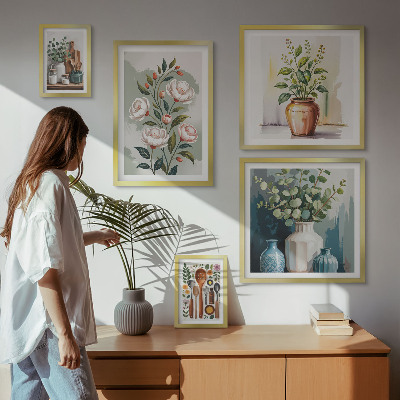 Lot de tableaux encadrés Décorations végétales élégantes pour la cuisine