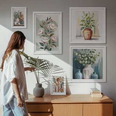 Lot de tableaux encadrés Décorations végétales élégantes pour la cuisine